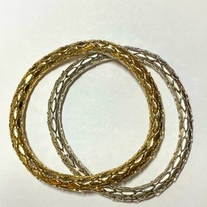 Bracelet pair Gold & Silver Toned. Pretty!